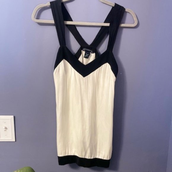 French Connection 100% Silk Tuxedo Sleeveless Blouse 2 - Picture 1 of 10